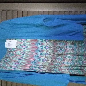 Jjill IKAT knit sleeveless maxi with matching cardi NWT